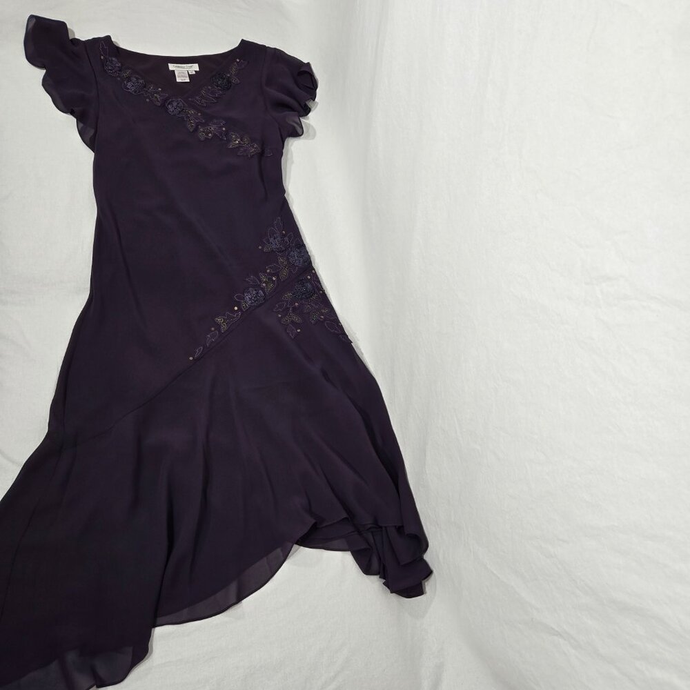 Vintage COLDWATER CREEK Y2K Whimsigoth Fairy WINE Embellished Maxi Dress Size 10 - Picture 7 of 17